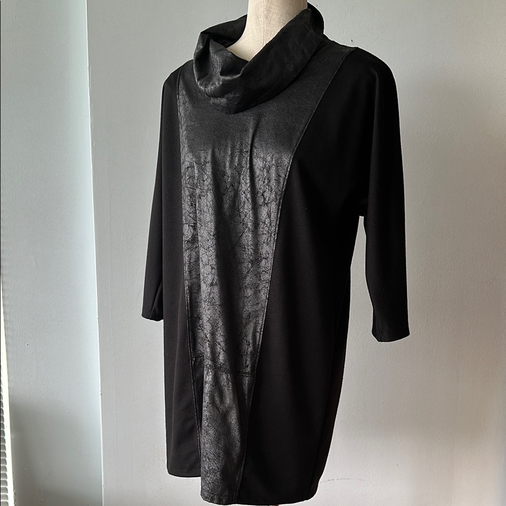 Black Jensen cowl neck tunic